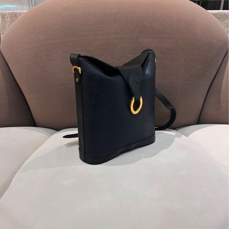 Christian Dior Vintage navy and black gold ring shoulder bag – additional view 02