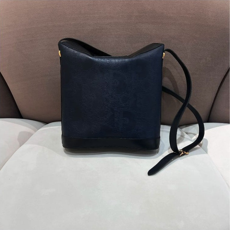 Christian Dior Vintage navy and black gold ring shoulder bag – additional view 03