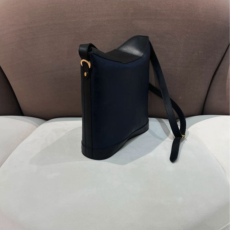 Christian Dior Vintage navy and black gold ring shoulder bag – additional view 04