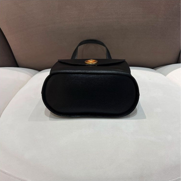 Christian Dior Vintage black leather oval turn-lock handbag – additional view 07