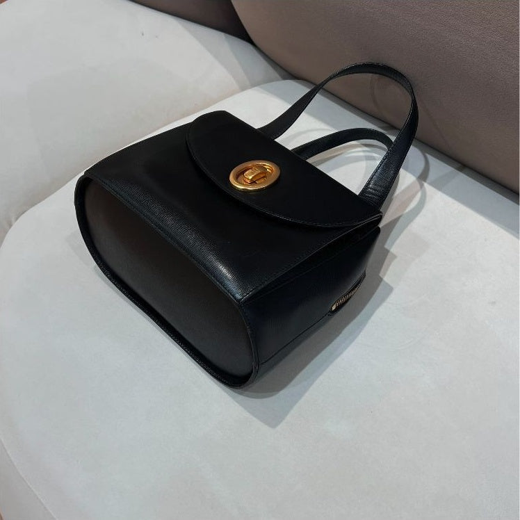 Christian Dior Vintage black leather oval turn-lock handbag – additional view 09