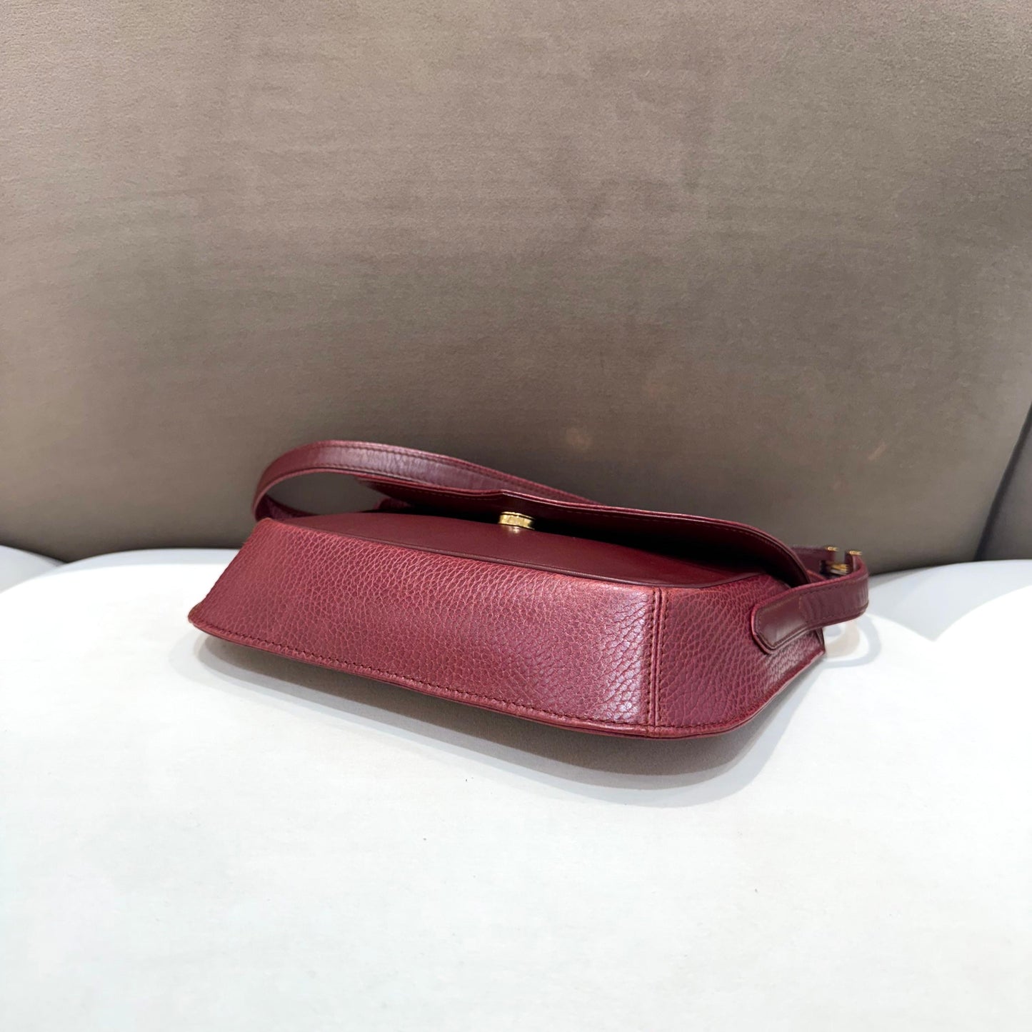 Cartier Must Line Vintage Bordeaux Leather Shoulder Bag