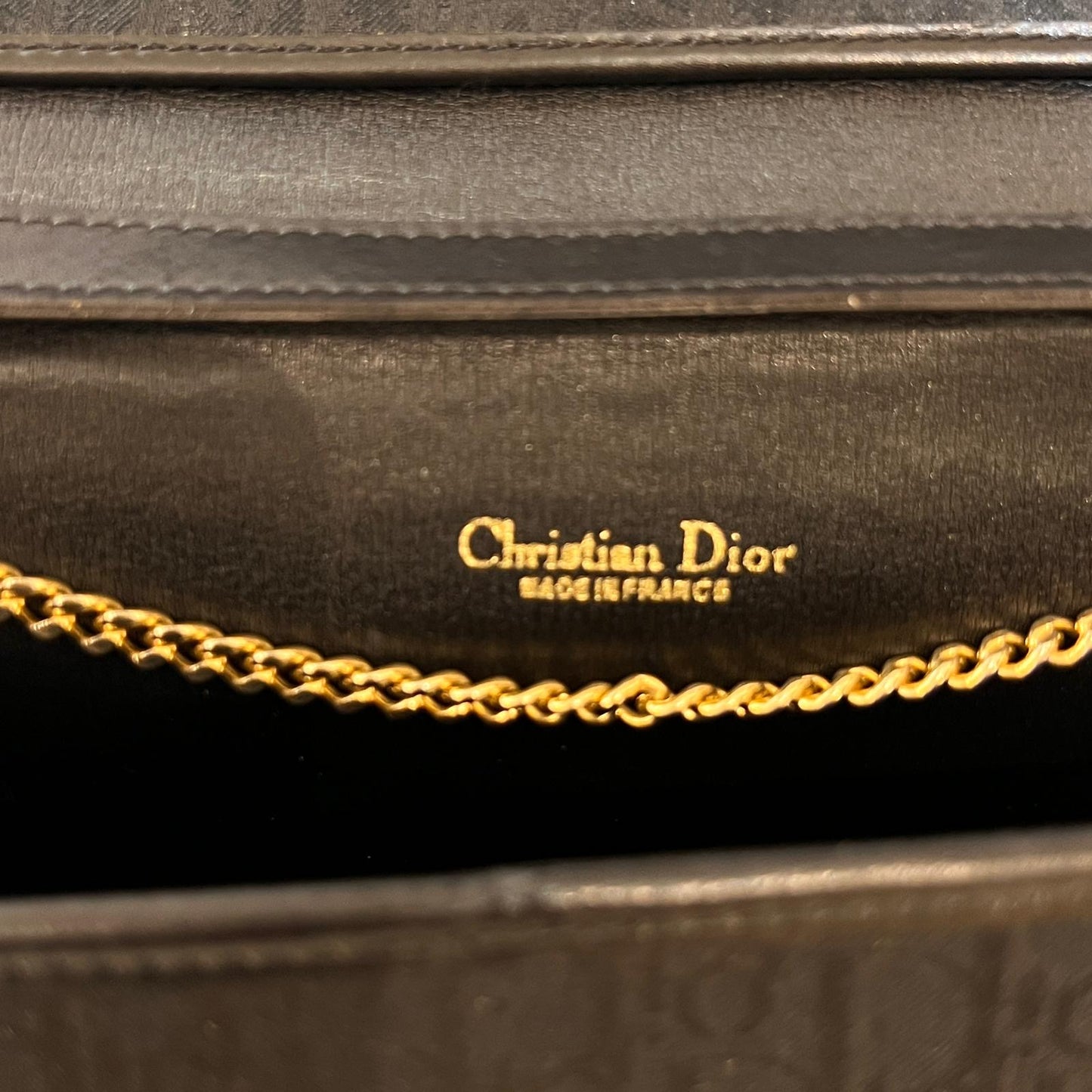 Christian Dior Vintage Trotter Chain Leather Shoulder Bag