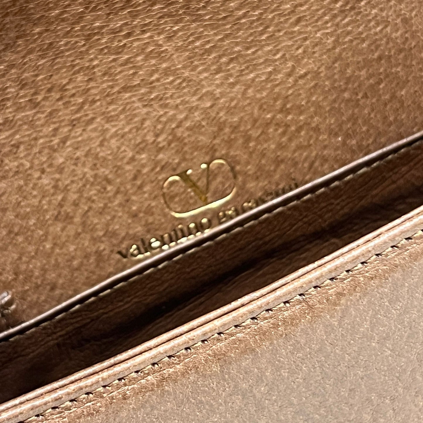 Valentino Garavani Vintage Brown Leather Buckle Shoulder Bag