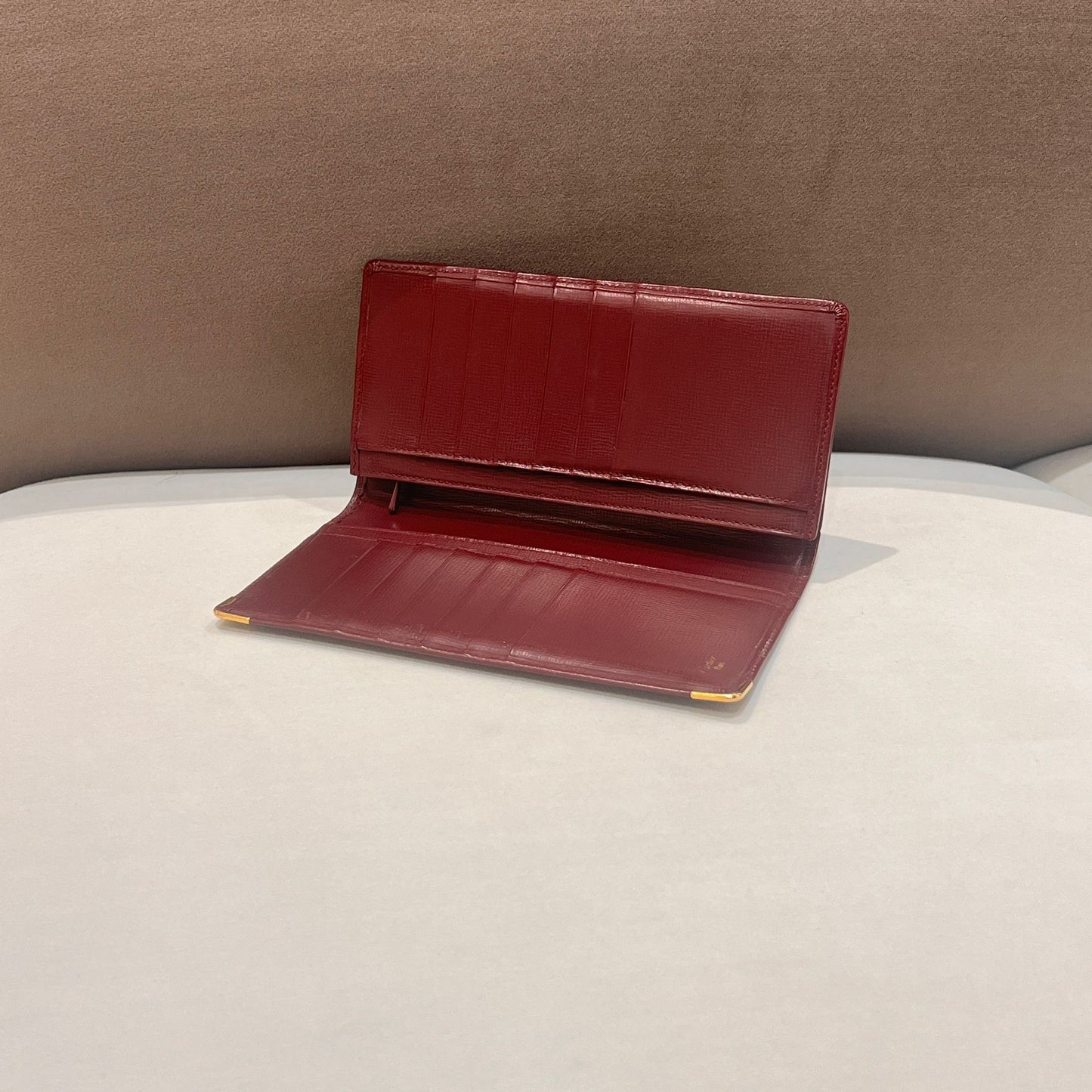 Cartier Vintage Bordeaux Leather Slim Long Wallet