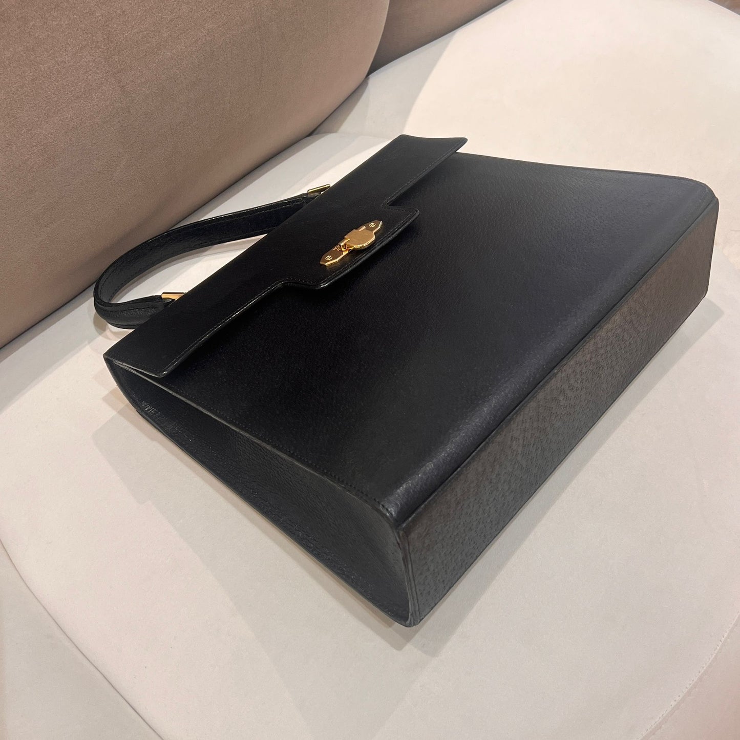 Valentino Garavani Vintage Smooth Leather Black Top Handle Handbag