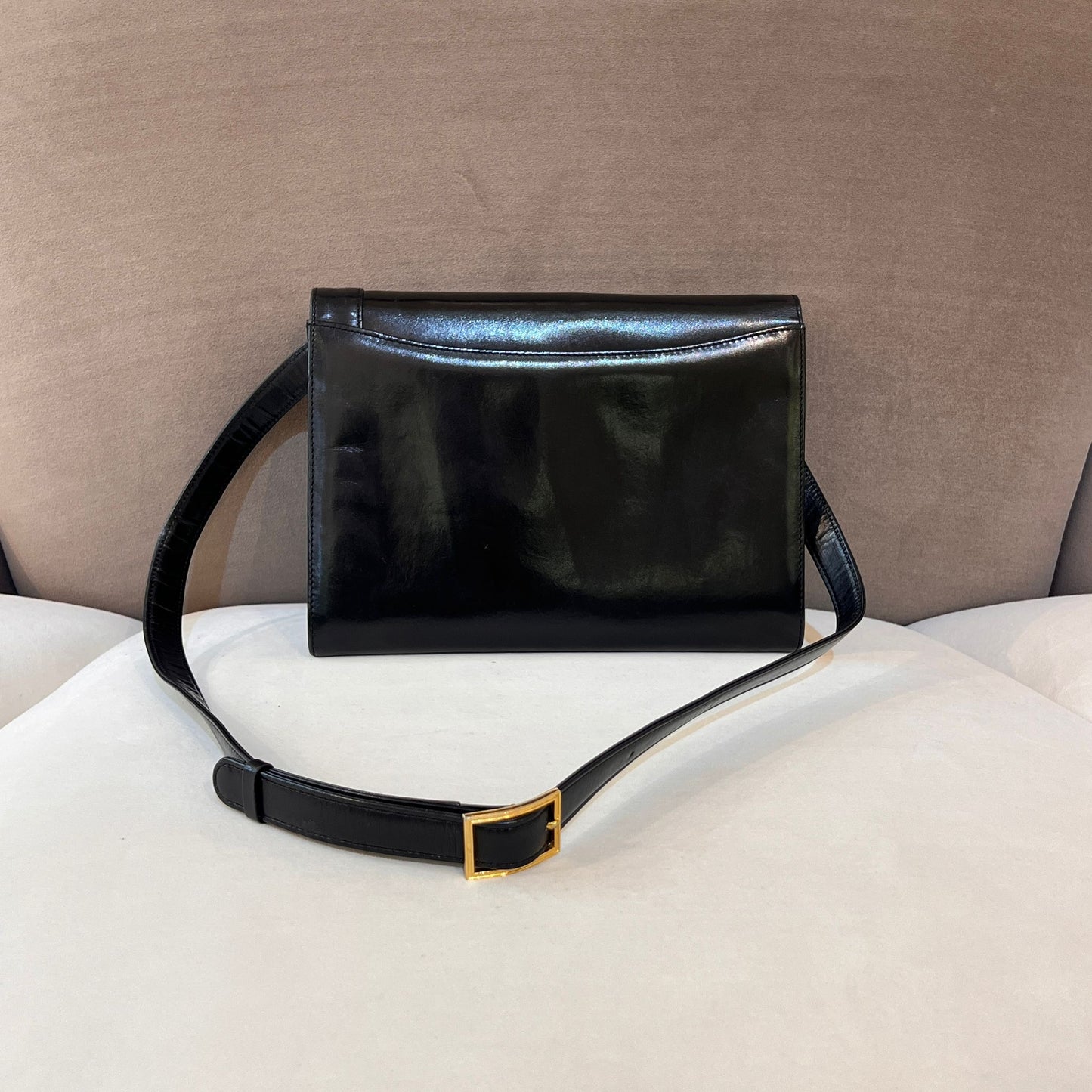 Givenchy Vintage 4G Logo 2-Way Black Leather Handbag