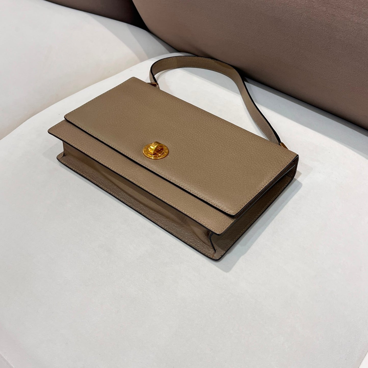 Bvlgari Vintage Grained Leather Shoulder Bag