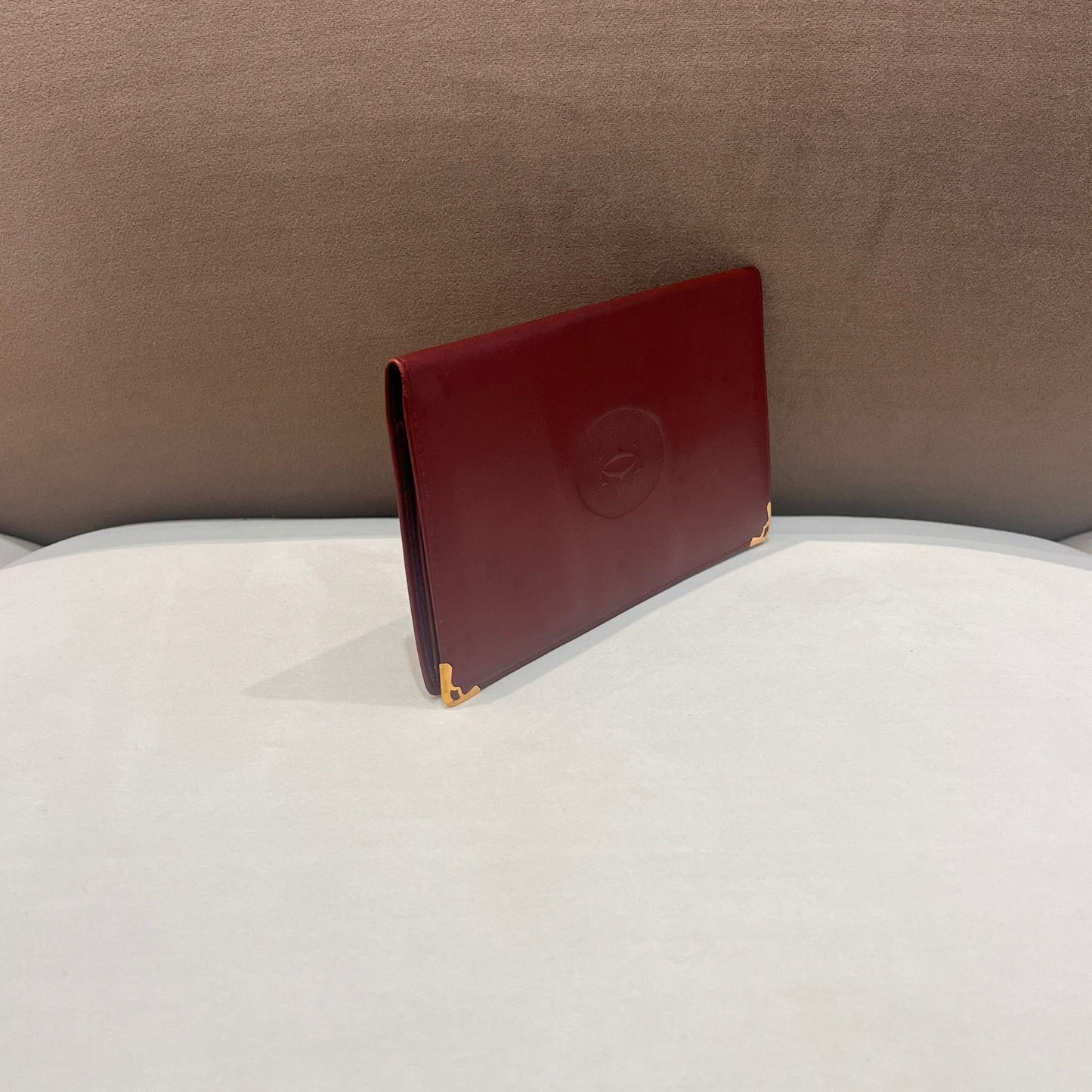Cartier Vintage Must De Cartier Brown Leather Long Wallet With Card