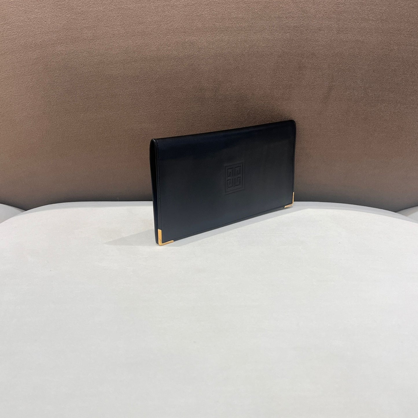 Givenchy Vintage 4G Logo Black Leather Long Wallet