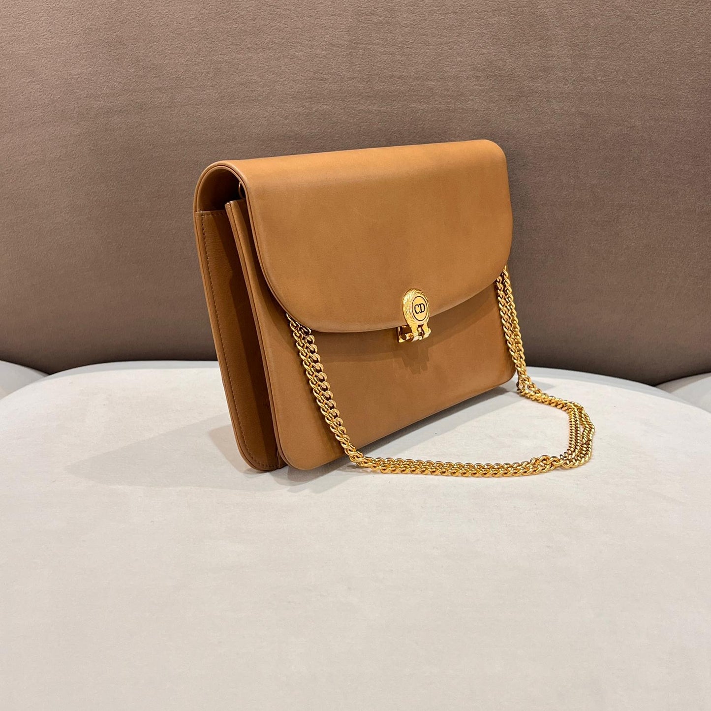 Christian Dior Vintage Beige Chain Shoulder Bag
