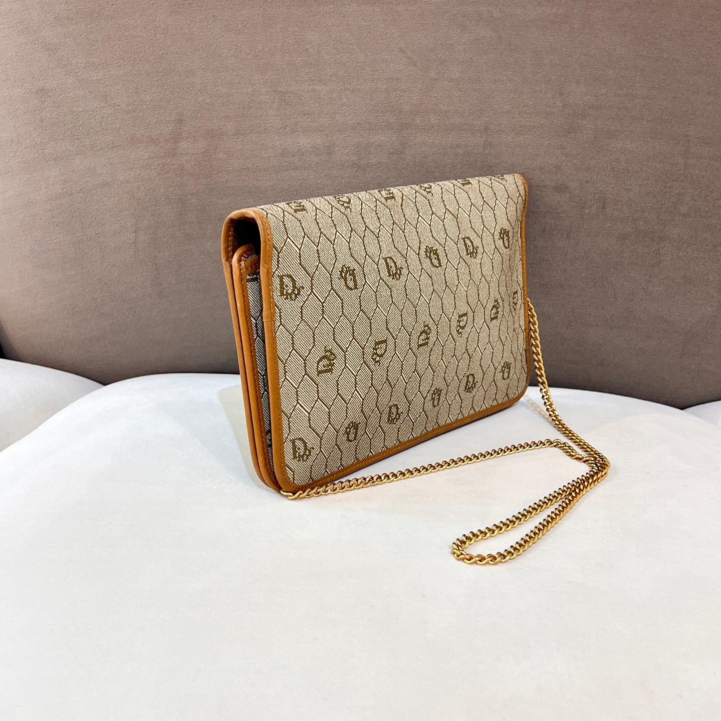 Christian Dior Vintage Honeycomb Chain Shoulder Bag