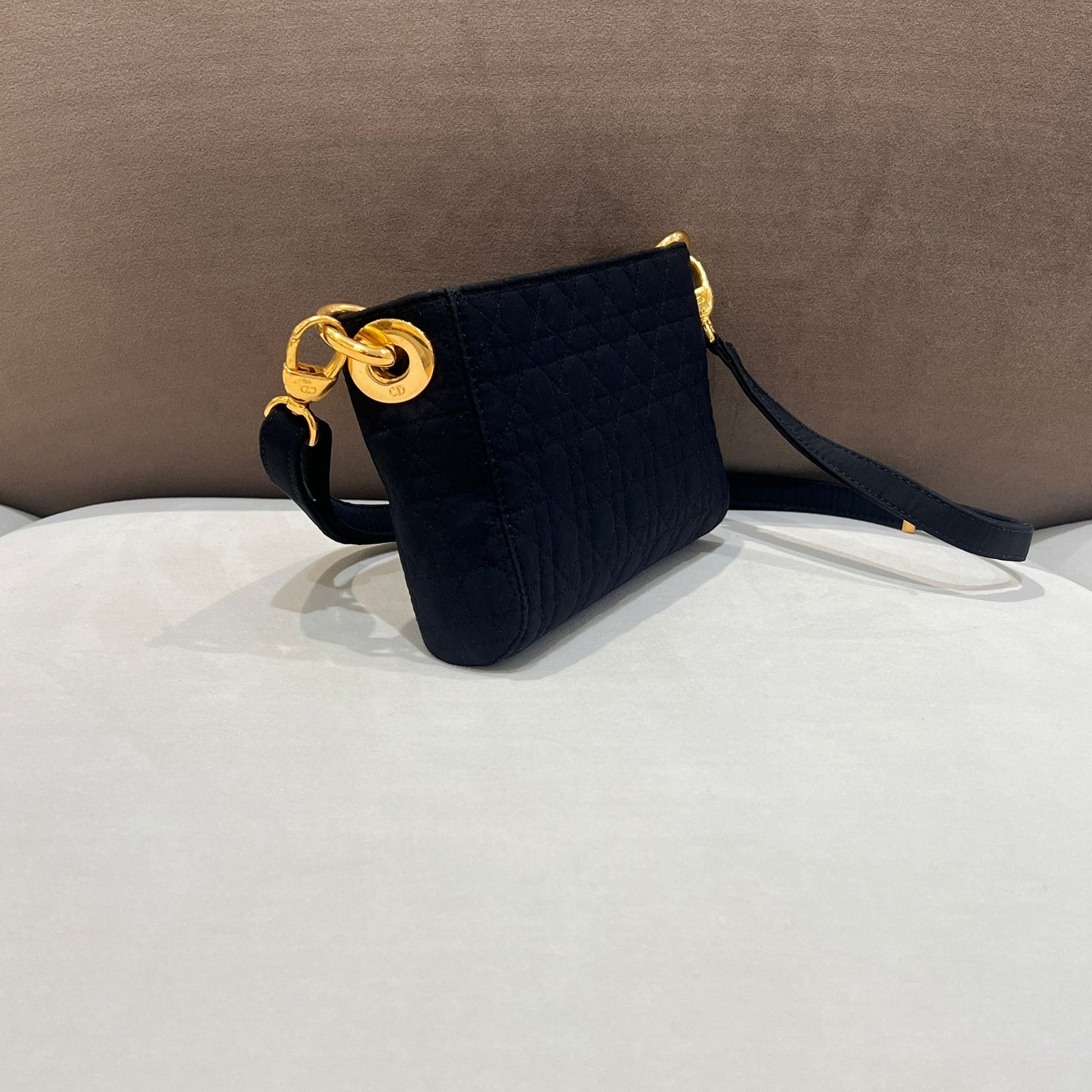 Christian Dior Vintage Lady Dior Cannage Black Shoulder Bag
