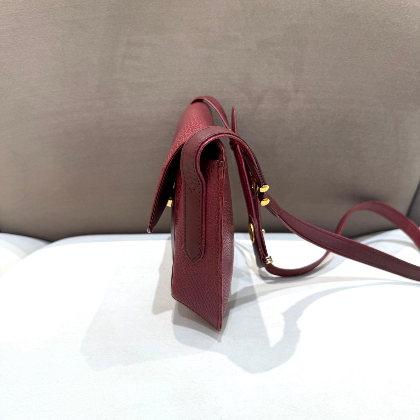 Cartier Must Line Vintage Bordeaux Leather Shoulder Bag