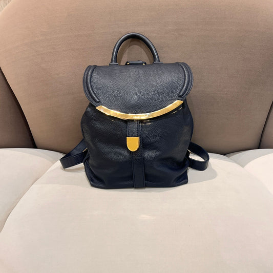 See By Chloé Vintage Black Leather Curved Hardware Backpack