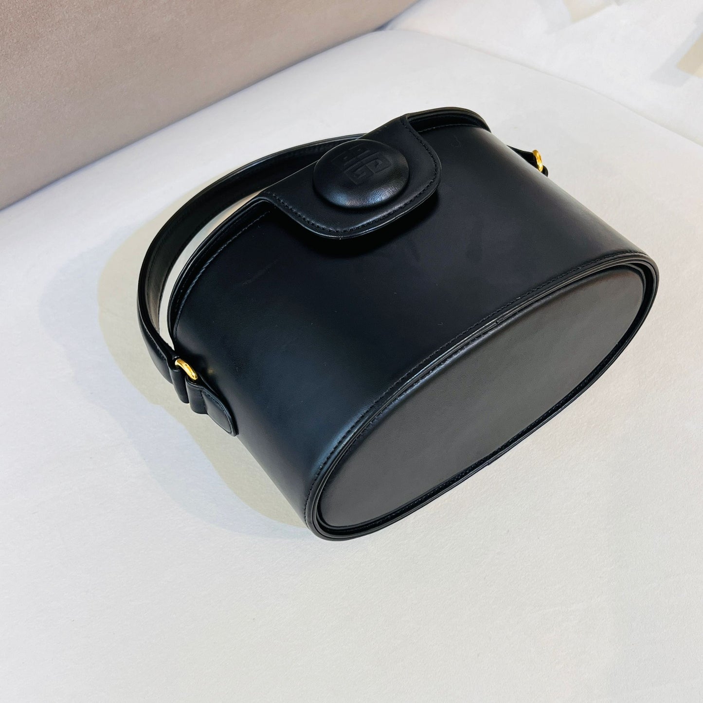 Givenchy Vintage Vanity Box Black Leather Handbag