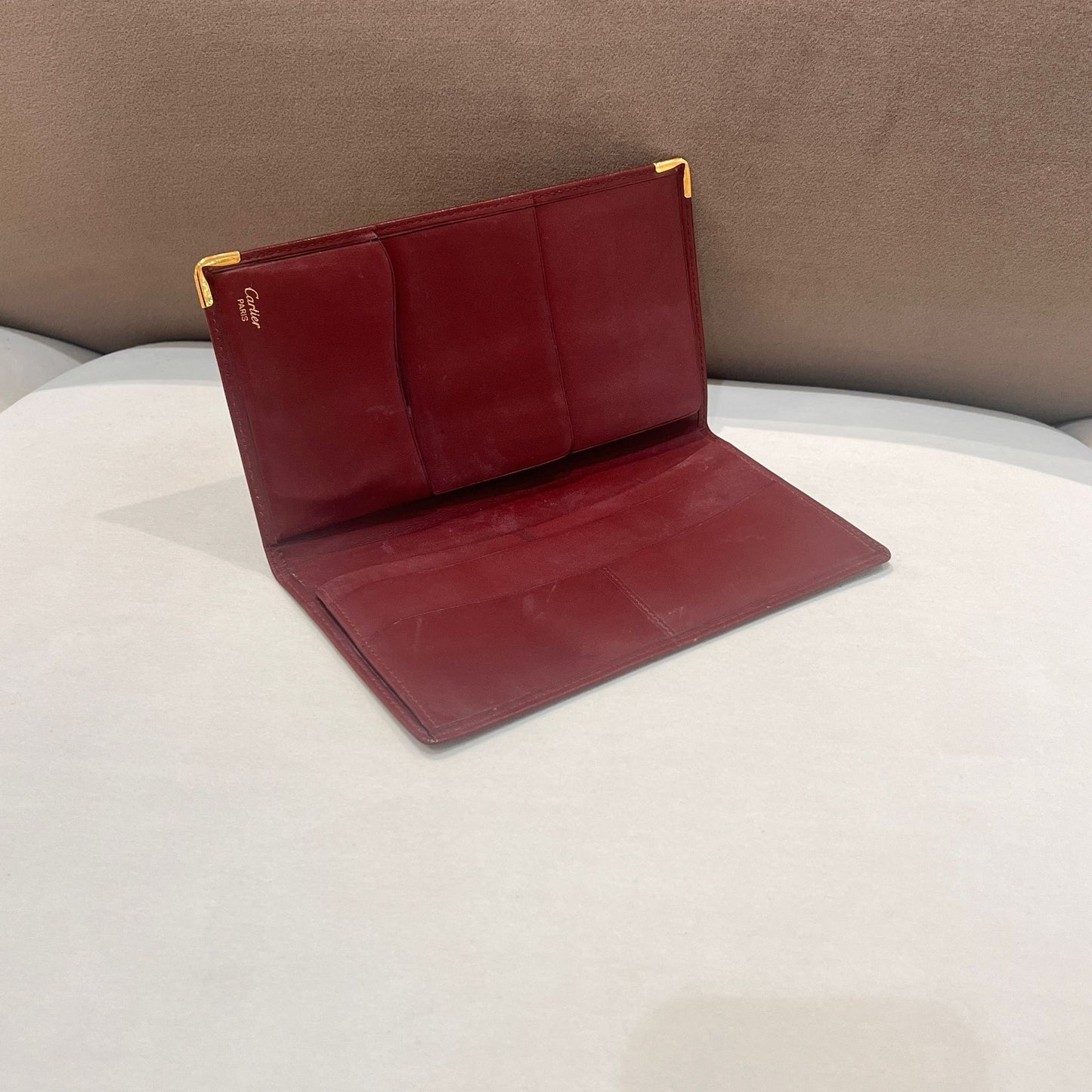 Cartier Vintage Must De Cartier Brown Leather Long Wallet With Card