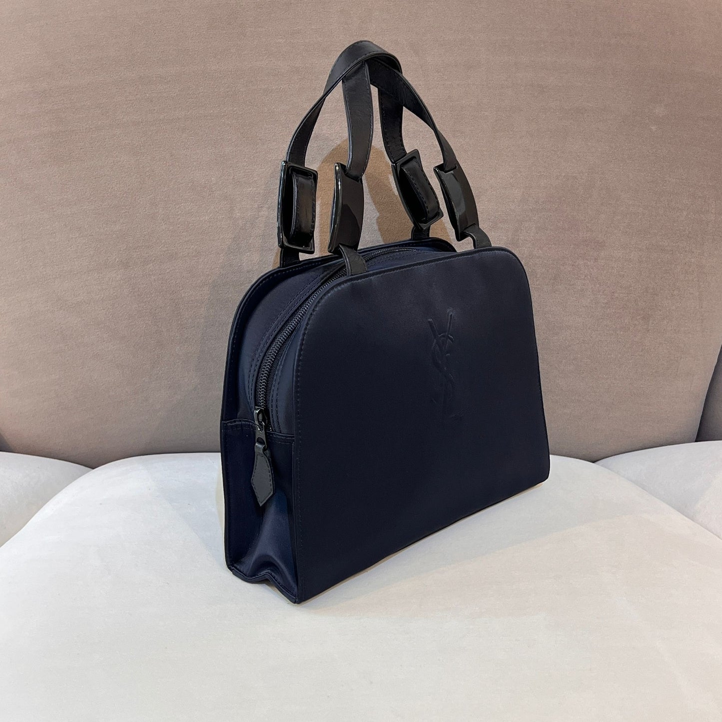 Yves Saint Laurent Vintage Black Nylon Top Handle Bag