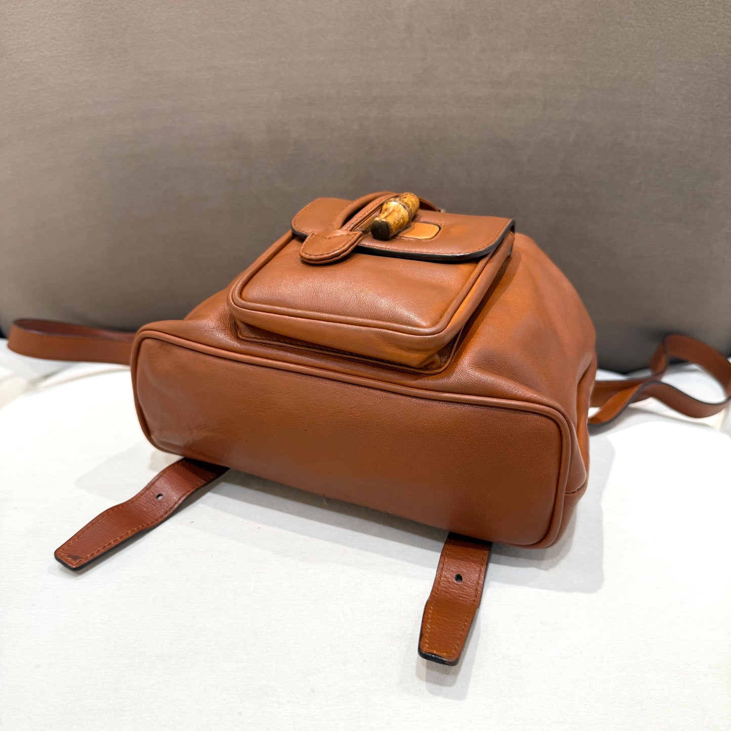 Gucci Vintage Bamboo Brown Leather Mini Backpack