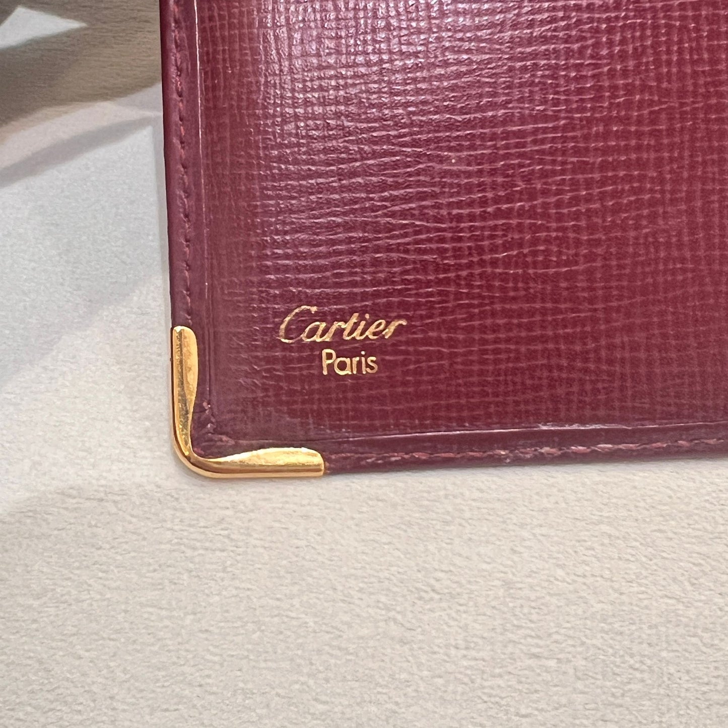 Cartier Vintage Bordeaux Leather Slim Long Wallet