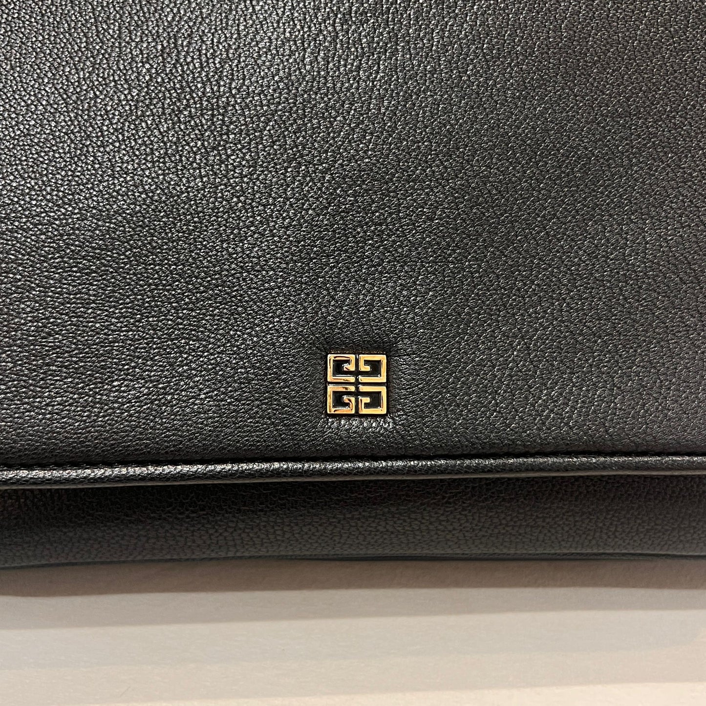 Givenchy Vintage Black Leather 4G Logo Slim Shoulder Bag
