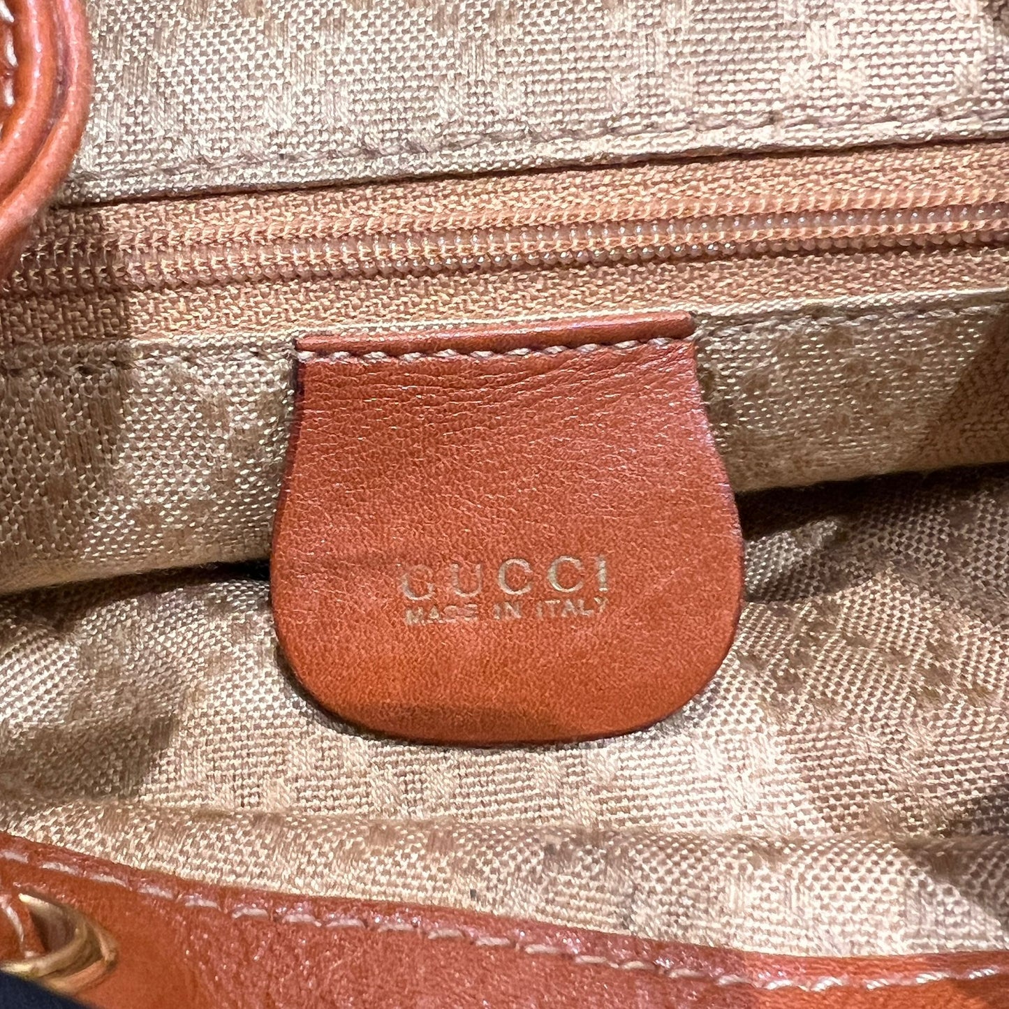 Gucci Vintage Mini Bamboo Leather Backpack