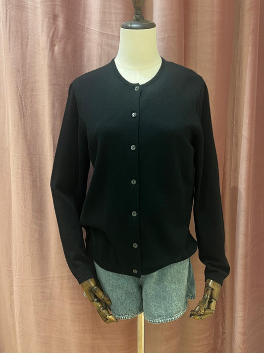 Burberry Vintage Black Wool Cardigan