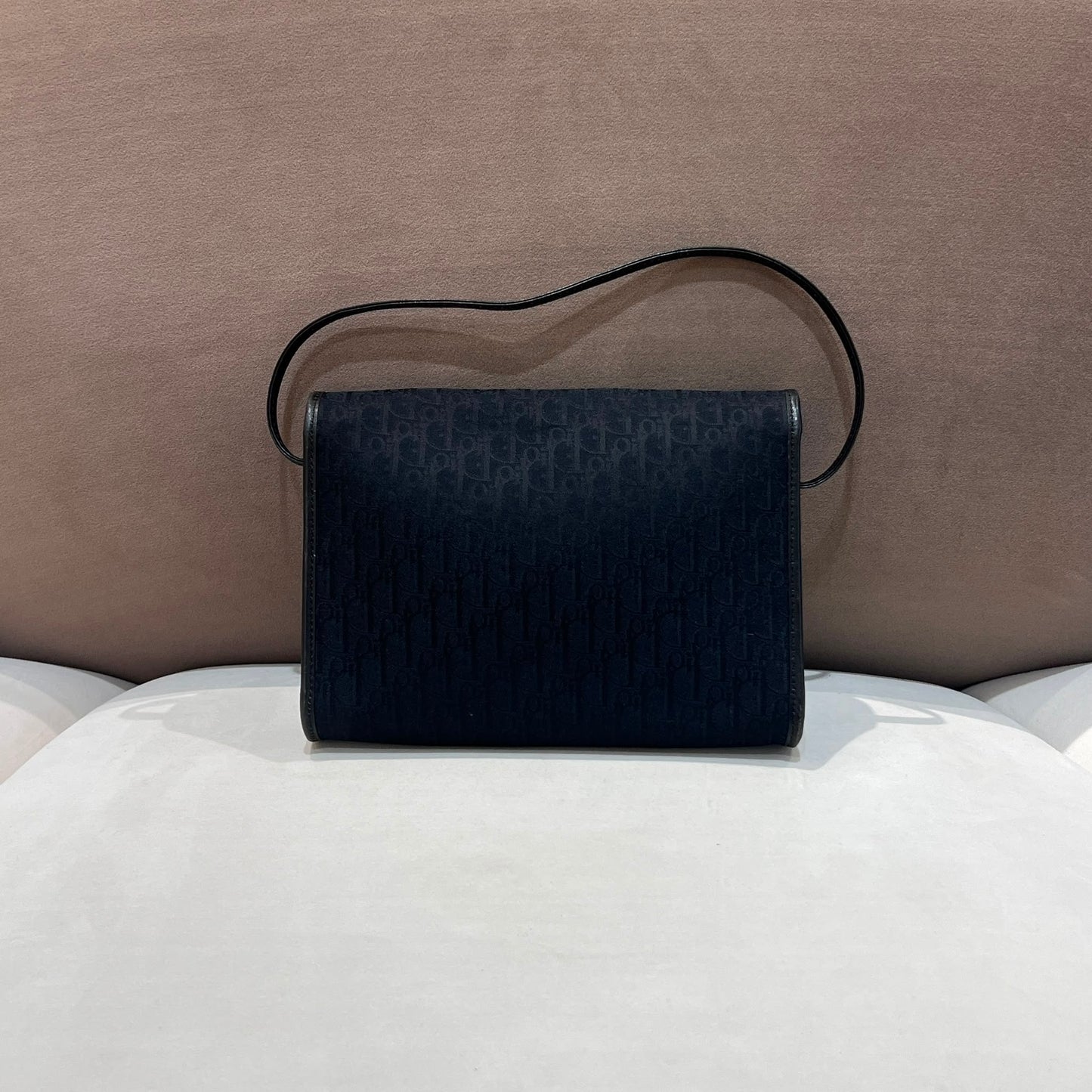 Christian Dior Vintage Black Trotter Jacquard Shoulder Bag