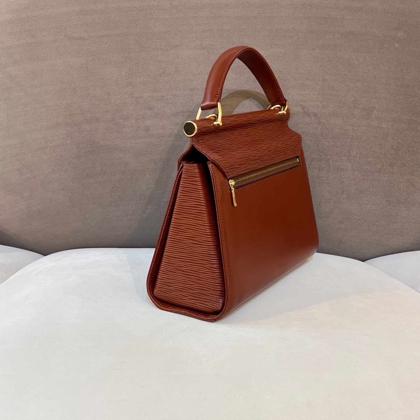 Valentino Garavani Vintage Brown Leather 2-Way Handbag Shoulder Bag