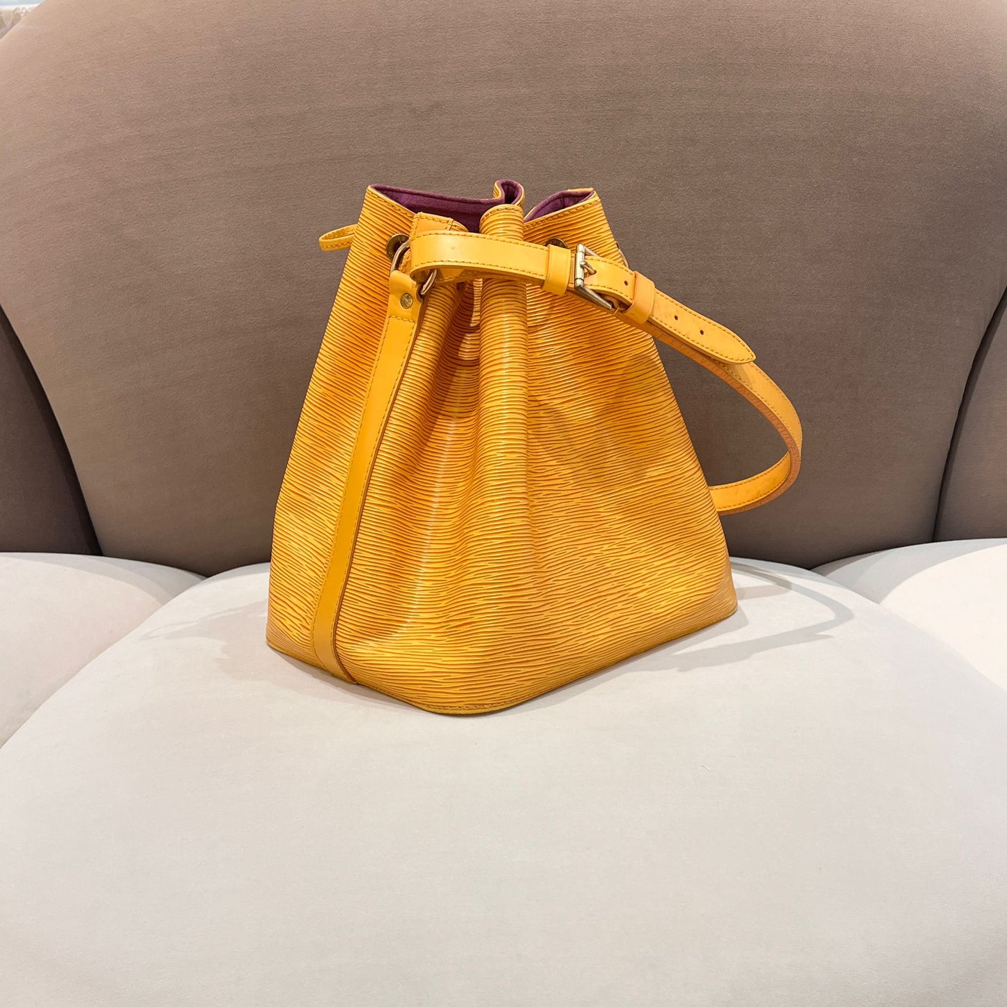 Louis Vuitton Vintage Epi Petit Noe Yellow Leather Shoulder Bag