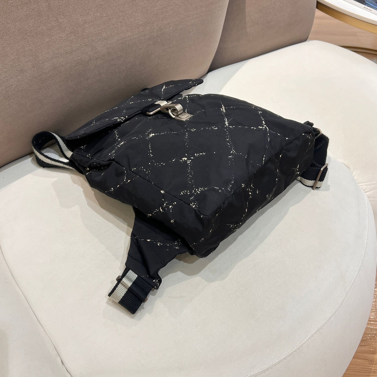 Chanel Vintage Black Quilted Travel Line Backpack