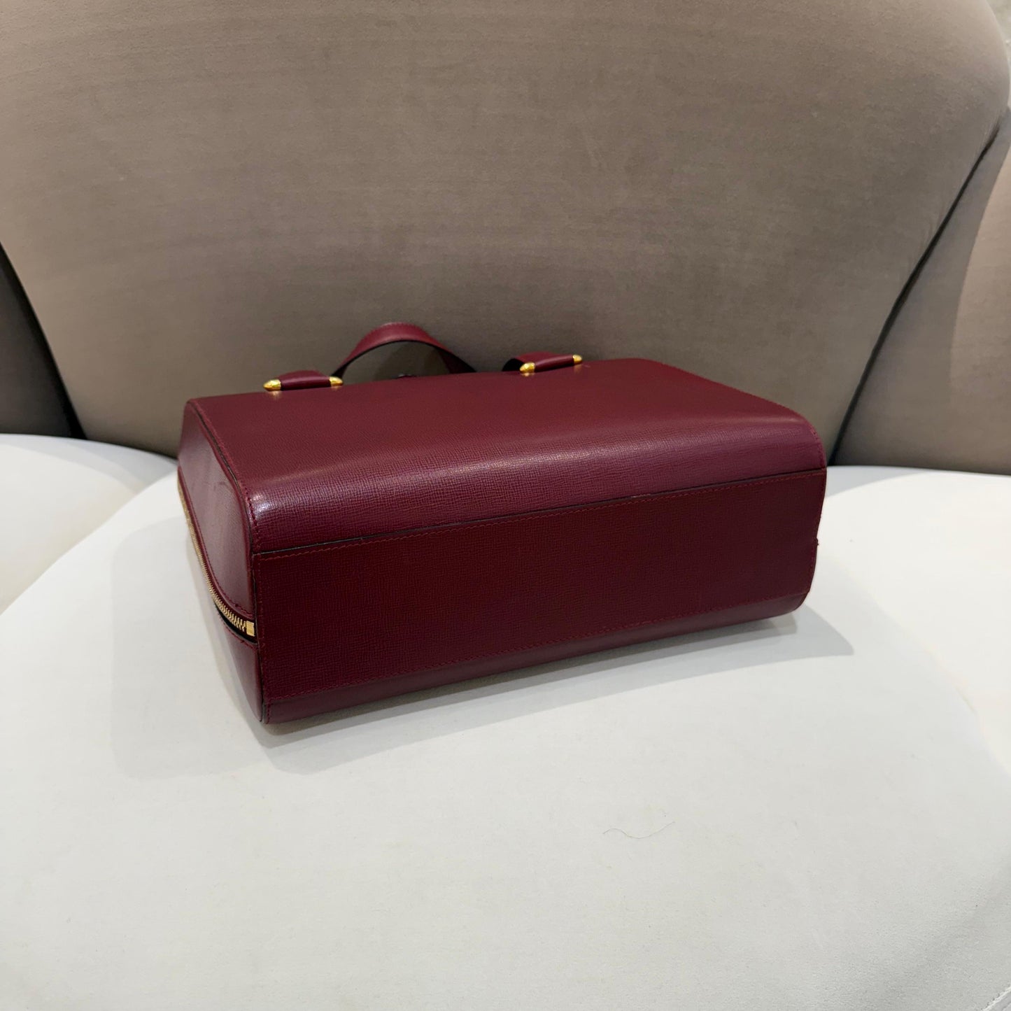 Cartier Vintage Bordeaux Leather 2-Way Top Handle Bag