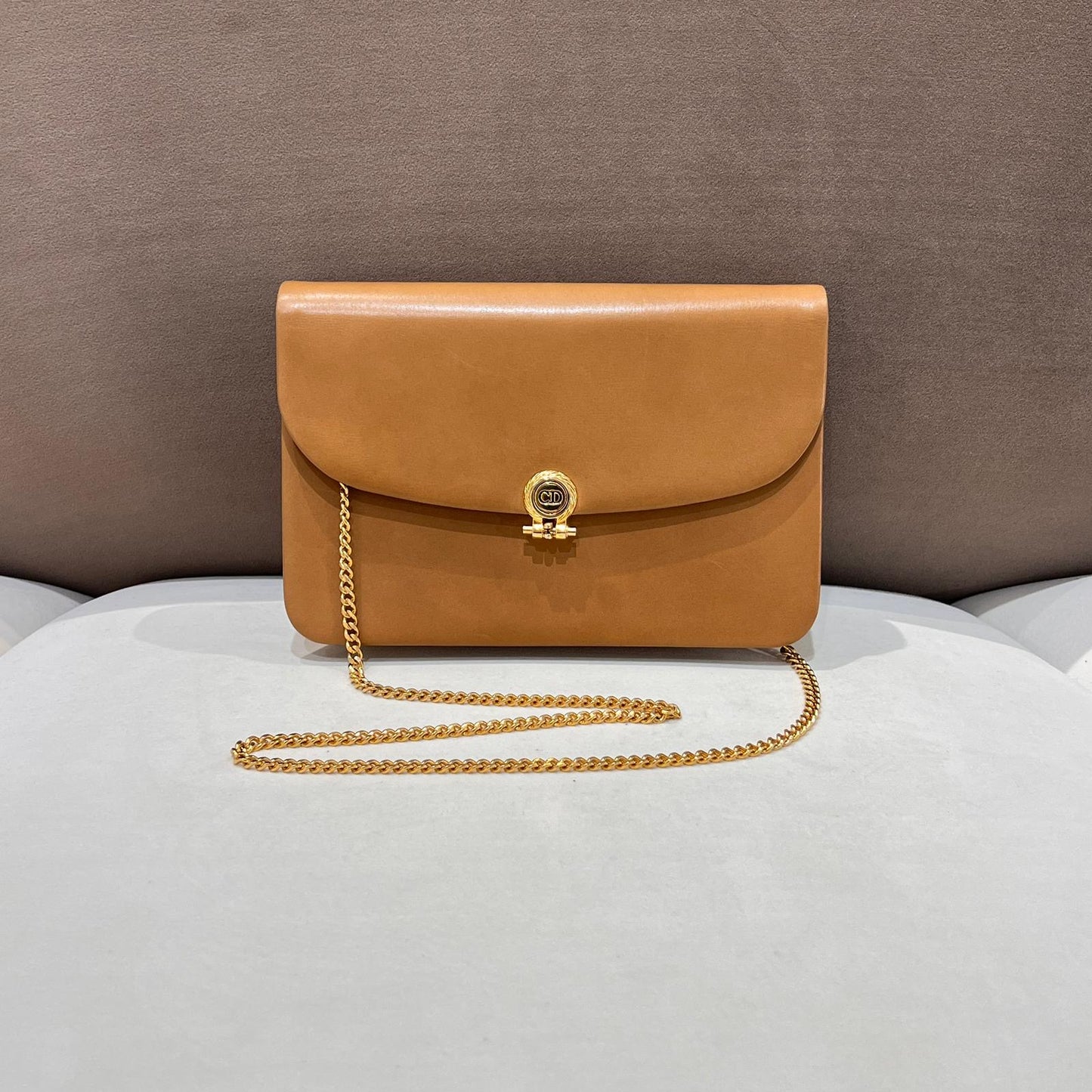 Christian Dior Vintage Beige Chain Shoulder Bag