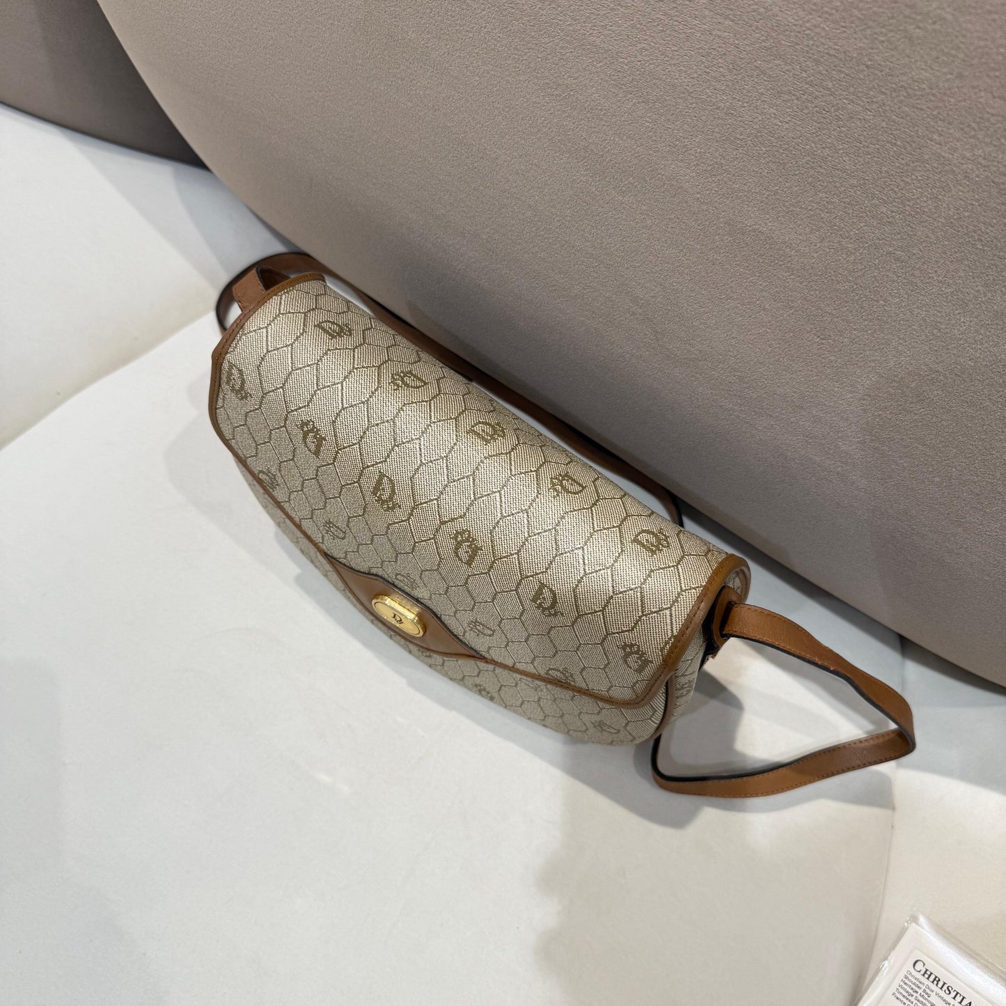 Christian Dior Vintage Brown Monogram Pvc Saddle Shoulder Bag
