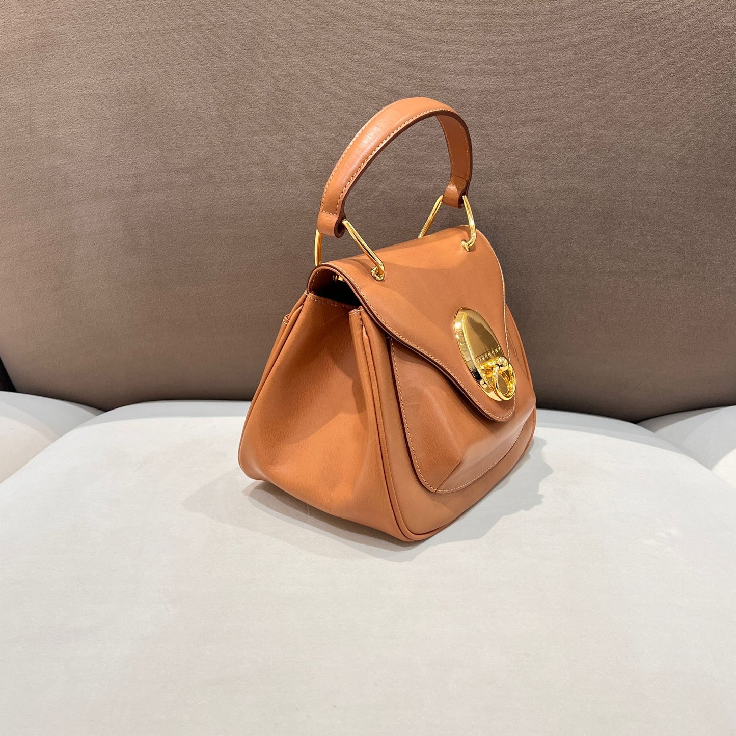 Givenchy Vintage Brown Structured Top Handle Bag