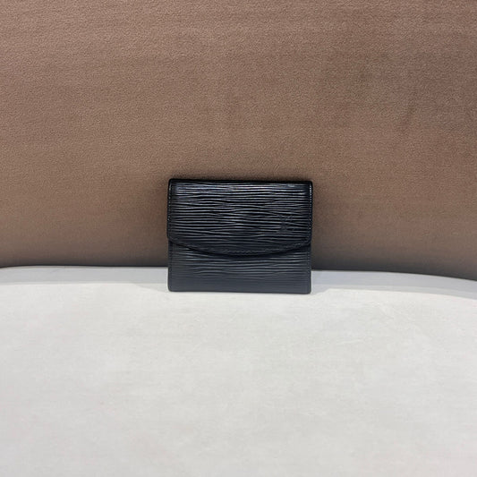 Louis Vuitton Vintage Epi Leather Black Flap Card Holder Wallet