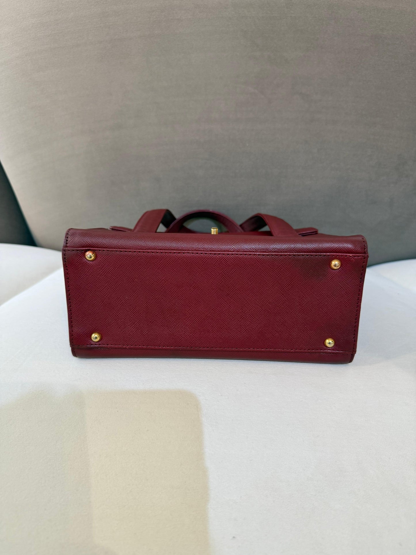 Givenchy Vintage Turn Lock Bordeaux Red Leather Handbag