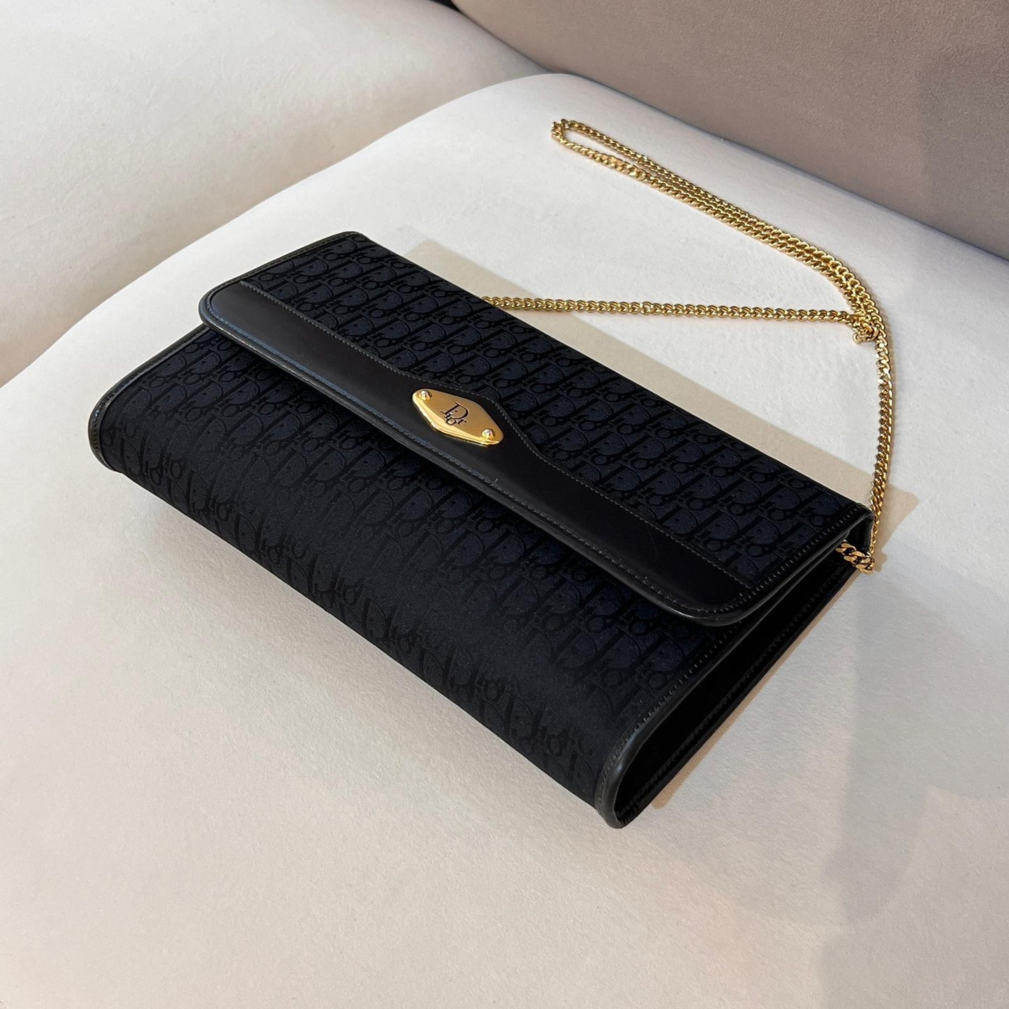 Christian Dior Vintage Trotter Chain Leather Shoulder Bag