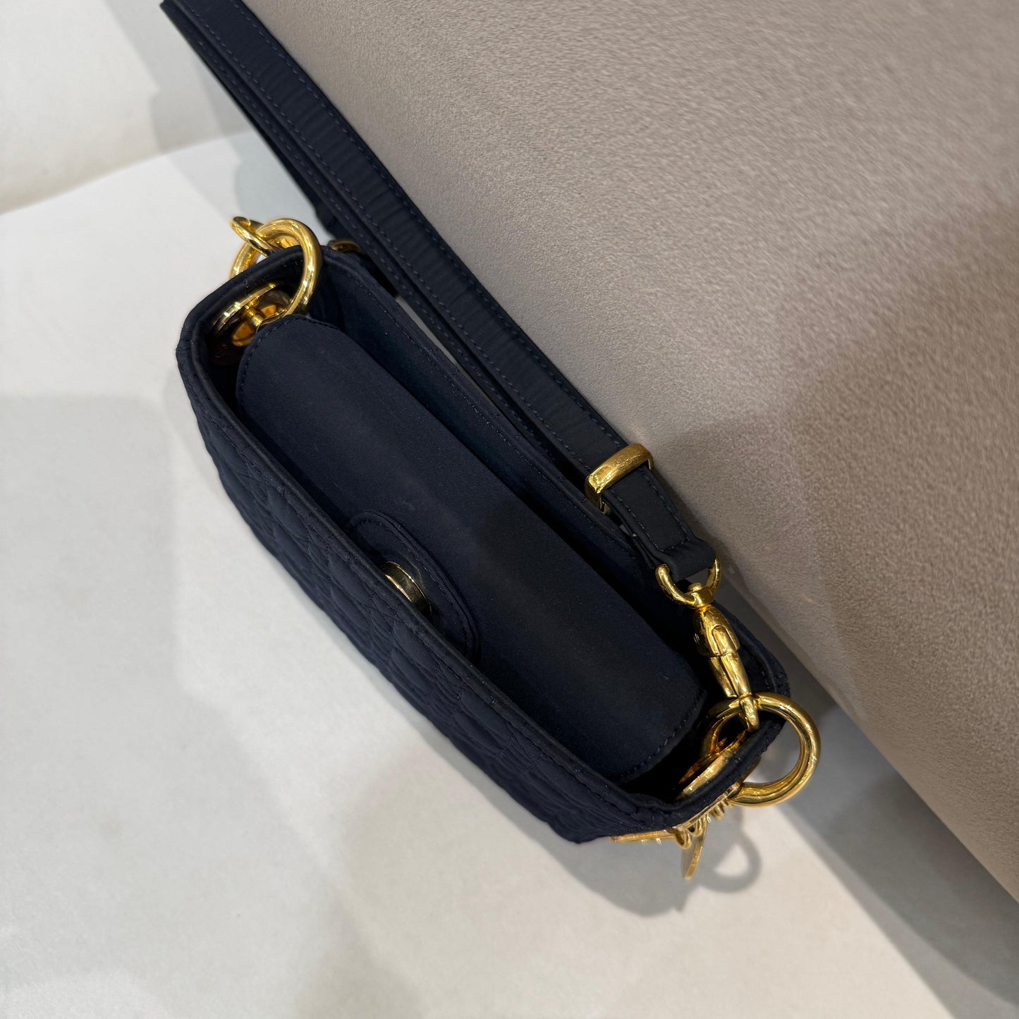 Christian Dior Vintage Lady Dior Cannage Black Shoulder Bag
