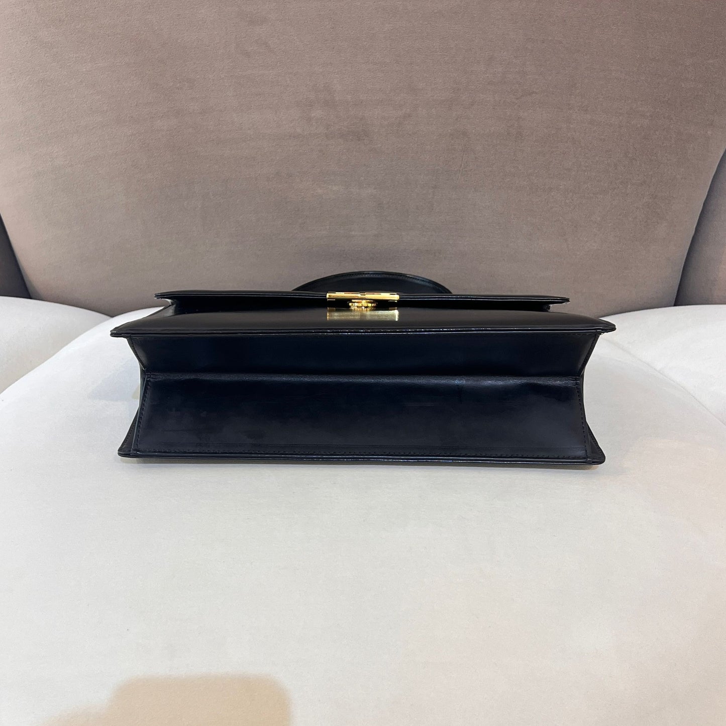 Givenchy Vintage 4G Logo Structured Black Leather Top Handle Bag