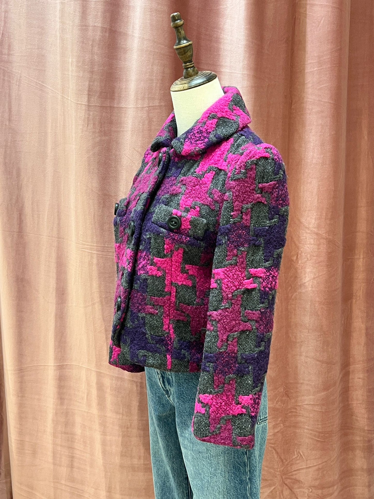 Marc by Marc Jacobs Purple Plaid Wool Coat