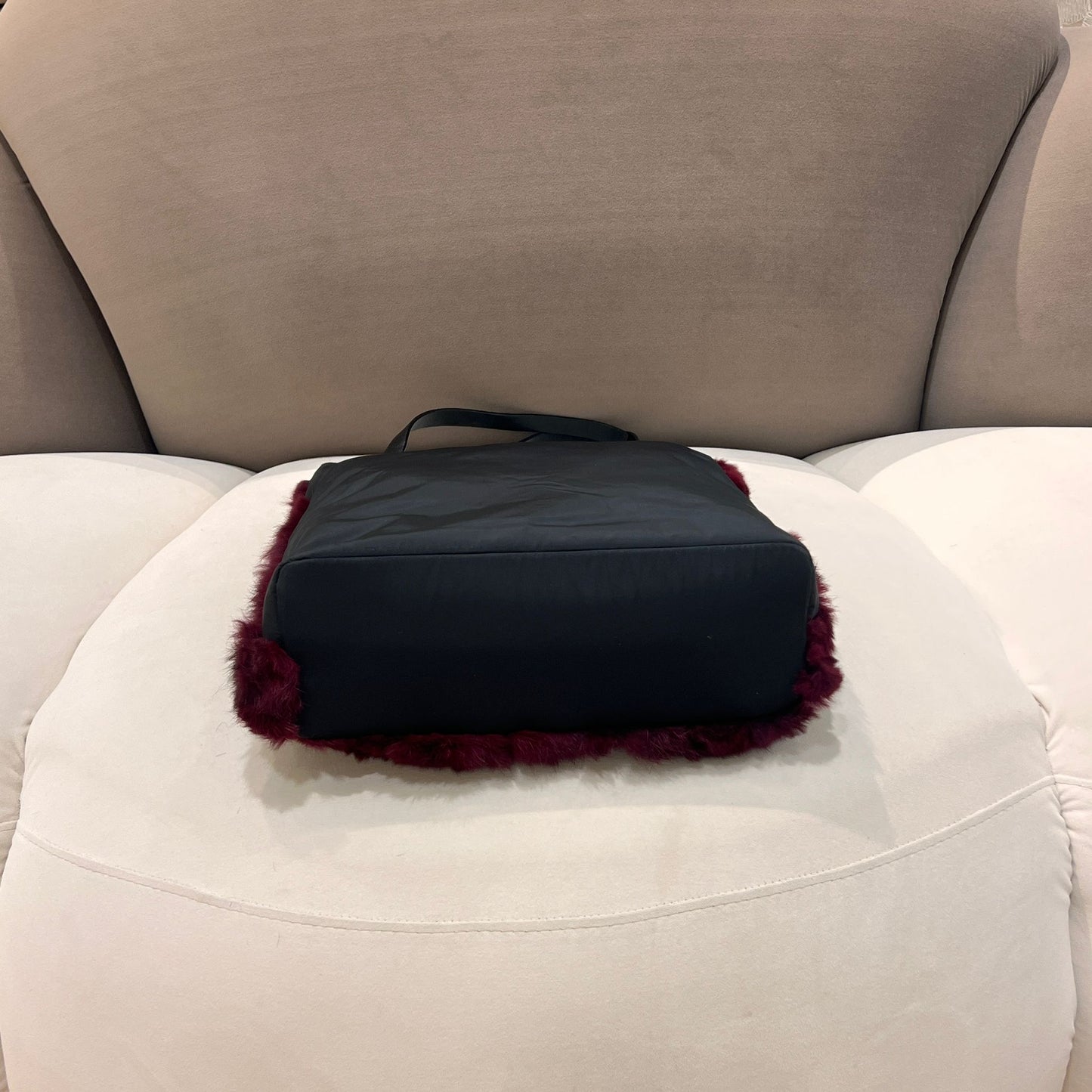 Givenchy Vintage Burgundy Fur Tote Handbag