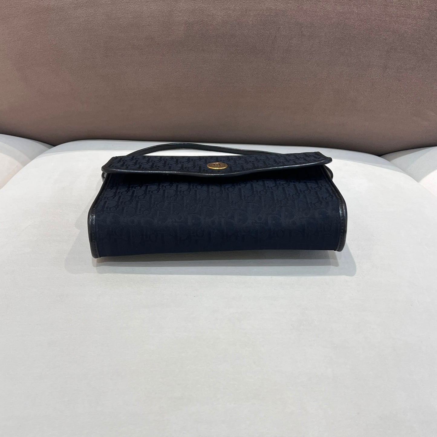 Christian Dior Vintage Black Trotter Jacquard Shoulder Bag
