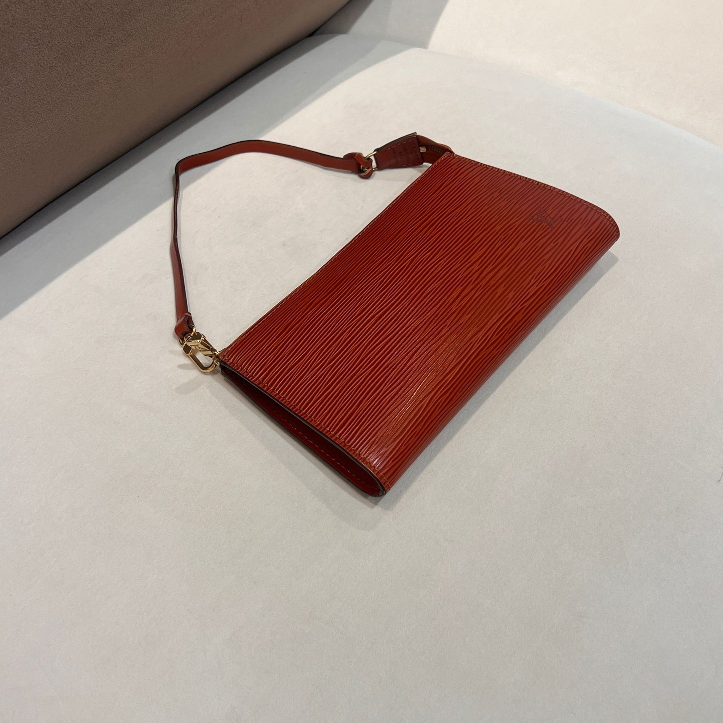 Louis Vuitton Vintage Epi Leather Cognac Slim Pochette Shoulder Bag