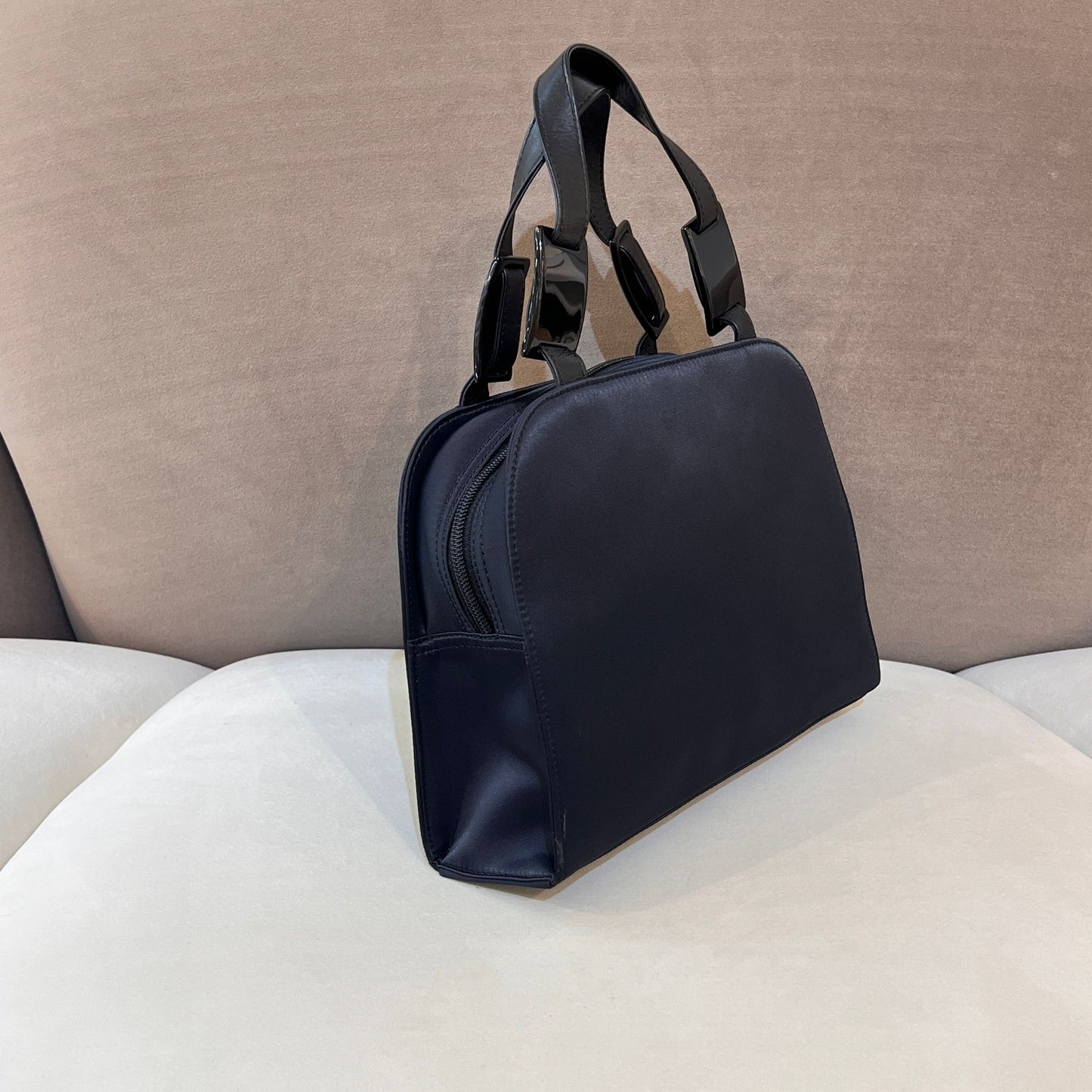 Yves Saint Laurent Vintage Black Nylon Top Handle Bag