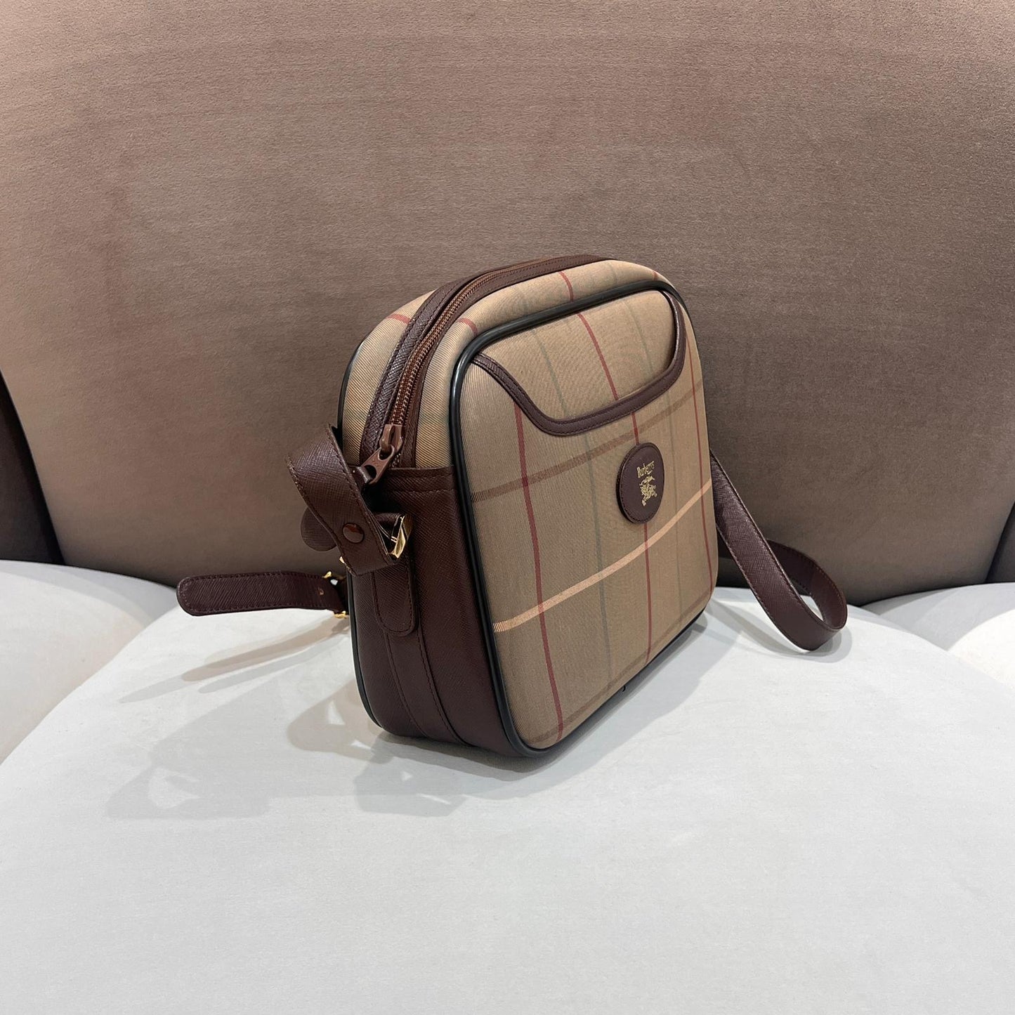 Burberry Vintage Nova Check Canvas Shoulder Bag