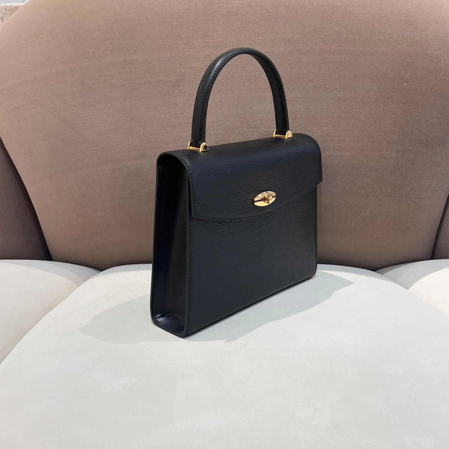 Louis Vuitton Vintage Black Epi Malesherbes Top Handle Handbag