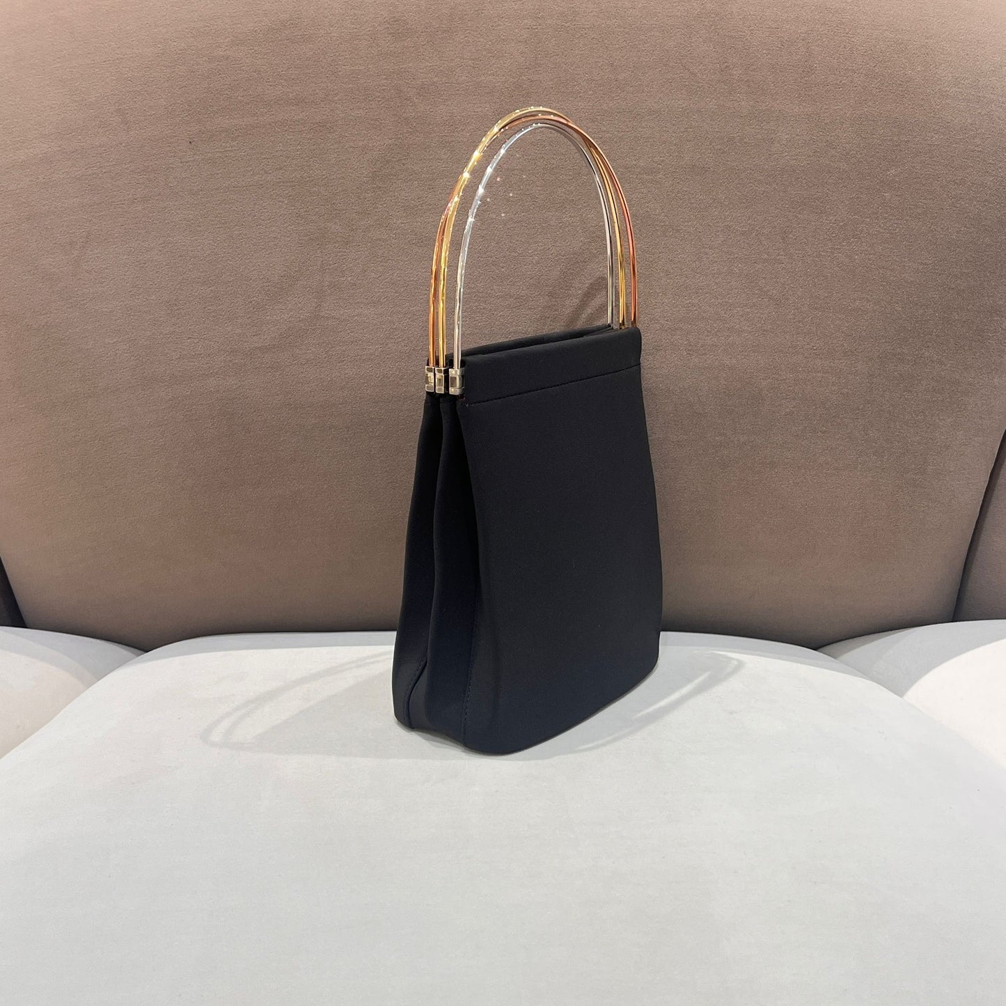 Cartier Vintage Trinity Black Cotton Bucket Handbag