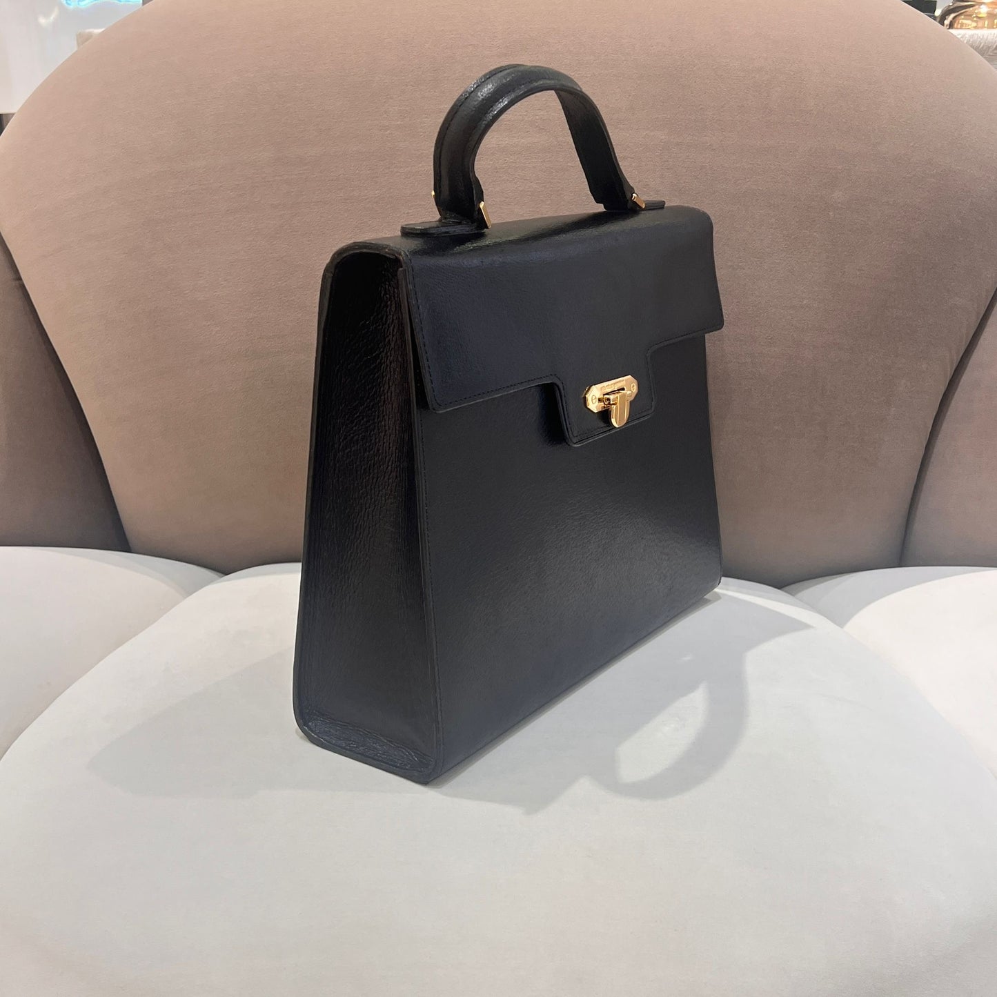 Valentino Garavani Vintage Smooth Leather Black Top Handle Handbag