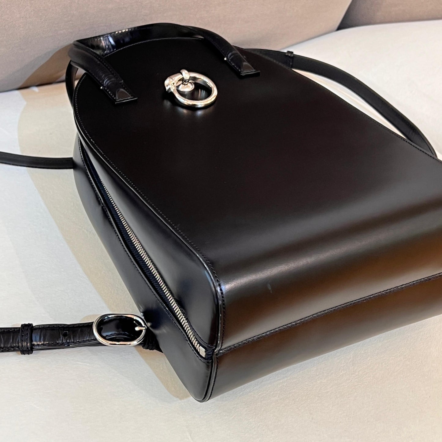 Cartier Vintage Panther Black Leather Backpack